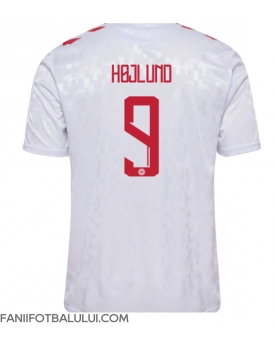 Danemarca Rasmus Hojlund #9 Tricou Fotbal Replică European 2024 Barbati Deplasare